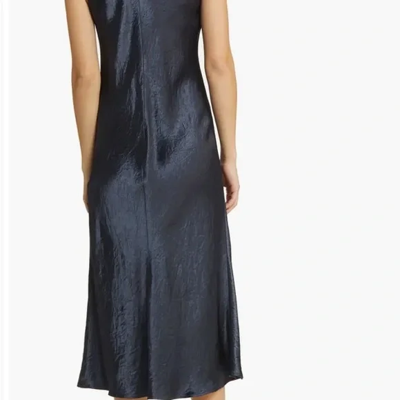 MaxMara Navy Talete Satin Midi Dress - Picture 3 of 13